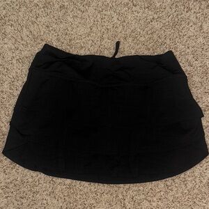 Black Athletic Skort with Ruffles